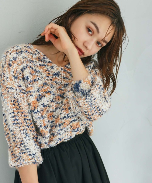 Edit Sheen(エディットシーン)の「ミックスカラーニット(ニット/セーター・レディース・ピンク/ネイビー・M)」の15枚目の写真