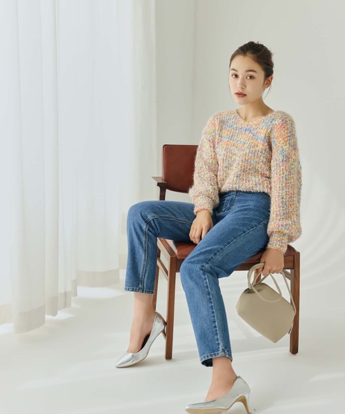 Edit Sheen(エディットシーン)の「ミックスカラーニット(ニット/セーター・レディース・ピンク/ネイビー・M)」の12枚目の写真