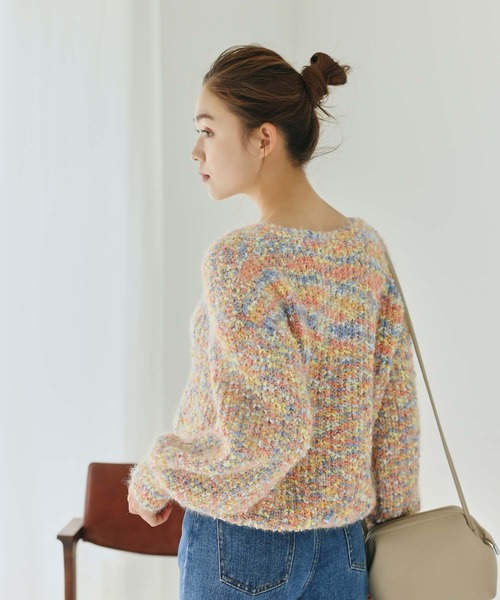 Edit Sheen(エディットシーン)の「ミックスカラーニット(ニット/セーター・レディース・ピンク/ネイビー・M)」の10枚目の写真