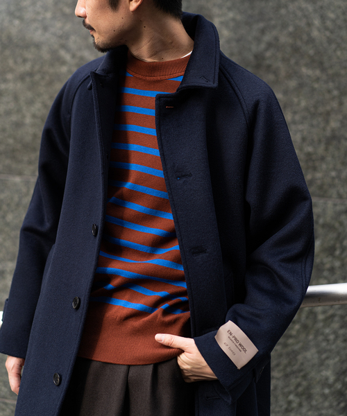 417 EDIFICE(フォーワンセブンエディフィス)の「Wool mix / ウールミックス マックコート(ステンカラーコート・メンズ・ネイビー/ベージュ/グレー・SMALL/MEDIUM/LARGE)」の9枚目の写真