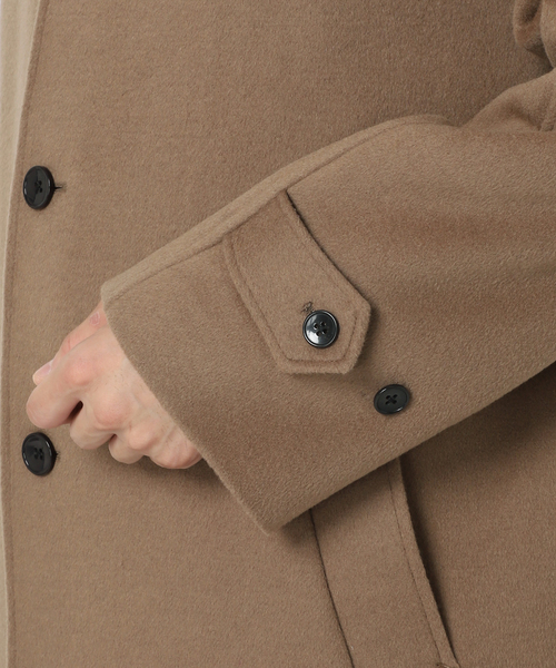 417 EDIFICE(フォーワンセブンエディフィス)の「Wool mix / ウールミックス マックコート(ステンカラーコート・メンズ・ネイビー/ベージュ/グレー・SMALL/MEDIUM/LARGE)」の18枚目の写真