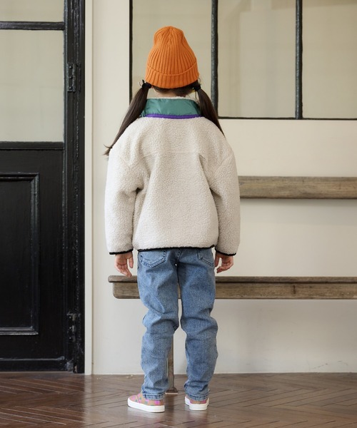 BIG FIELD（ビッグフィールド）の「リペスAボアジャケット（80～150cm）（その他アウター・キッズ・ブラック/カーキ/ライトブルー/オフホワイト/パープル・130/95/140/150/120/100/110/90/80）」の12枚目の写真