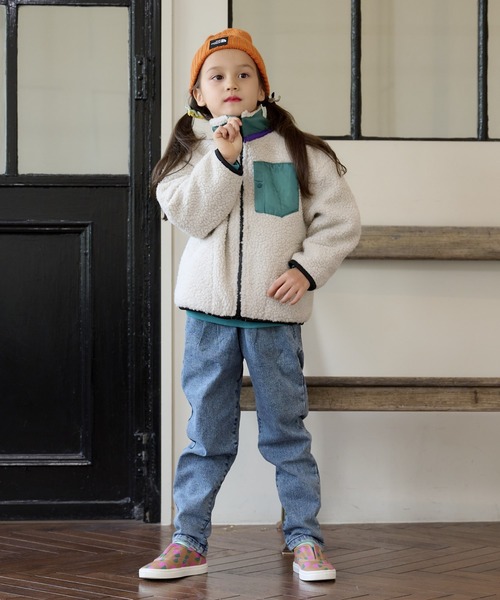 BIG FIELD（ビッグフィールド）の「リペスAボアジャケット（80～150cm）（その他アウター・キッズ・ブラック/カーキ/ライトブルー/オフホワイト/パープル・130/95/140/150/120/100/110/90/80）」の8枚目の写真