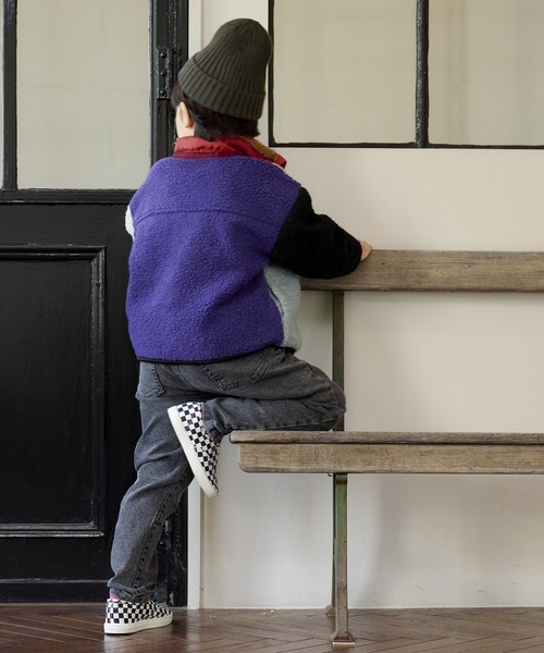 BIG FIELD（ビッグフィールド）の「リペスAボアジャケット（80～150cm）（その他アウター・キッズ・ブラック/カーキ/ライトブルー/オフホワイト/パープル・130/95/140/150/120/100/110/90/80）」の15枚目の写真