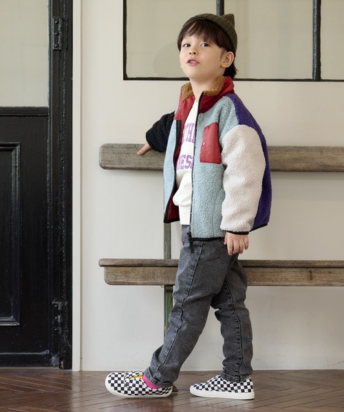 BIG FIELD（ビッグフィールド）の「リペスAボアジャケット（80～150cm）（その他アウター・キッズ・ブラック/カーキ/ライトブルー/オフホワイト/パープル・130/95/140/150/120/100/110/90/80）」の13枚目の写真