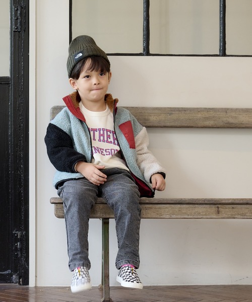 BIG FIELD（ビッグフィールド）の「リペスAボアジャケット（80～150cm）（その他アウター・キッズ・ブラック/カーキ/ライトブルー/オフホワイト/パープル・130/95/140/150/120/100/110/90/80）」の14枚目の写真