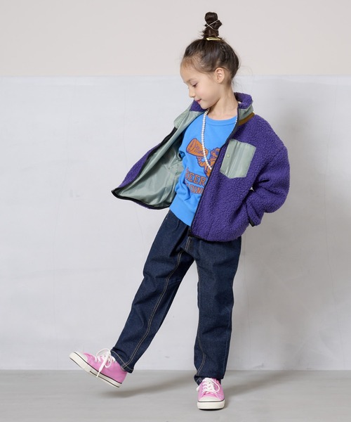 BIG FIELD（ビッグフィールド）の「リペスAボアジャケット（80～150cm）（その他アウター・キッズ・ブラック/カーキ/ライトブルー/オフホワイト/パープル・130/95/140/150/120/100/110/90/80）」の19枚目の写真