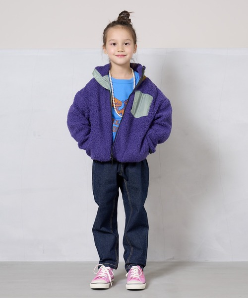 BIG FIELD（ビッグフィールド）の「リペスAボアジャケット（80～150cm）（その他アウター・キッズ・ブラック/カーキ/ライトブルー/オフホワイト/パープル・130/95/140/150/120/100/110/90/80）」の18枚目の写真