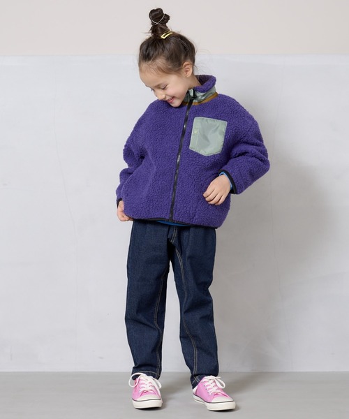 BIG FIELD（ビッグフィールド）の「リペスAボアジャケット（80～150cm）（その他アウター・キッズ・ブラック/カーキ/ライトブルー/オフホワイト/パープル・130/95/140/150/120/100/110/90/80）」の20枚目の写真