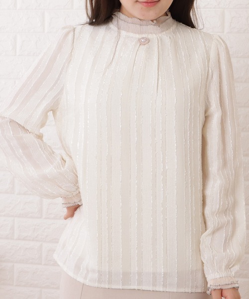 Lace Ladies(レースレディース)の「パール付きメロウフリルハイネックブラウス(シャツ/ブラウス・レディース・アイボリー・L/XL/S/M)」の8枚目の写真