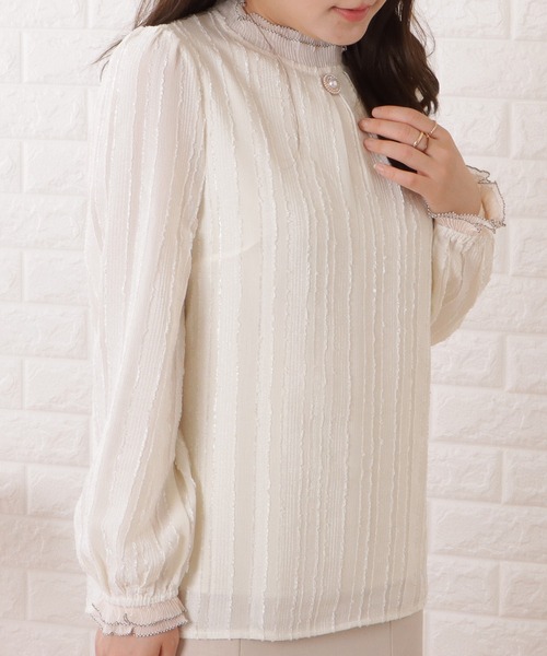 Lace Ladies(レースレディース)の「パール付きメロウフリルハイネックブラウス(シャツ/ブラウス・レディース・アイボリー・L/XL/S/M)」の9枚目の写真