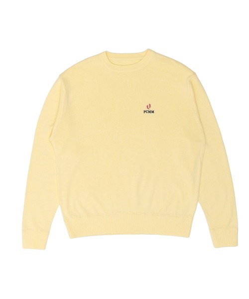 FCMM(エフシーエムエム)の「【日本限定アイテム】LEAF LOGO KNIT SWEATER/リーフロゴニットセーター(ニット/セーター・メンズ・チャコールグレー/ライトイエロー/ネイビー・LARGE/MEDIUM)」の6枚目の写真