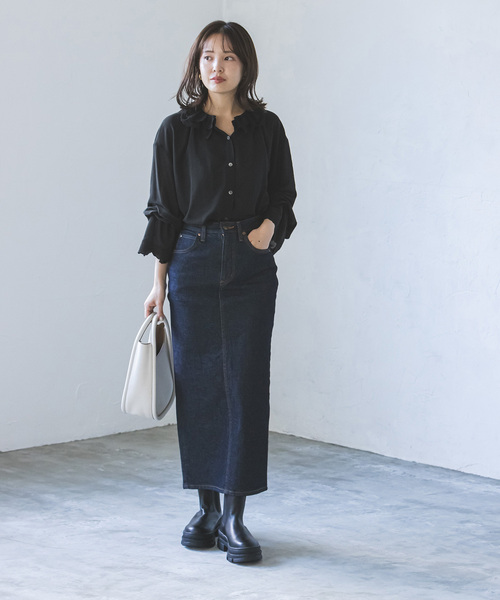 Noble（ノーブル）の「スカラップ刺繍ギャザーブラウス（シャツ 