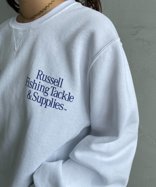 Russell Athletic（ラッセルアスレティック）の「[BERKLEY×RUSSELL ATHLETIC/バークレイ×ラッセル アスレチック] 別注 バックプリントスウェット（スウェット・レディース・ブラック/ホワイト・M/L）」の11枚目の写真
