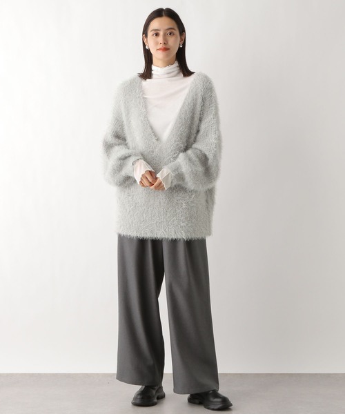 LEPSIM（レプシィム）の「5ゲージアソートフェザーVプルオーバー　987492（ニット/セーター・レディース・ブルー/チャコールグレー/グレー・FREE）」の4枚目の写真