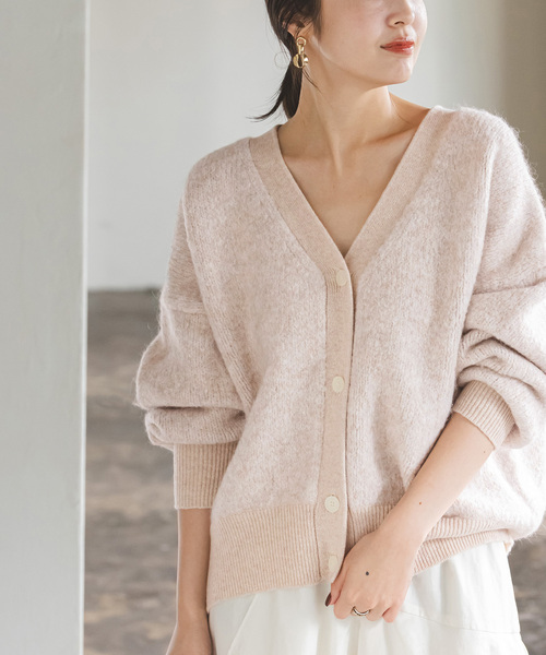 Noble（ノーブル）の「ミックスブークレーニットカーディガン（カーディガン/ボレロ・レディース・ブルー/ベージュ・FREE）」の15枚目の写真