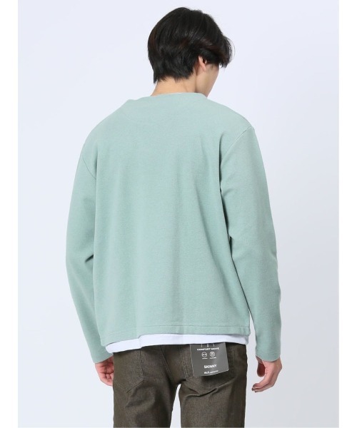 m.f.editorial（エムエフエディトリアル）の「m.f.エディトリアル メンズ ダブルフェイス キーネック長袖Tシャツ（Tシャツ/カットソー・メンズ・ネイビー/グリーン系その他・X-LARGE/MEDIUM/LARGE）」の11枚目の写真