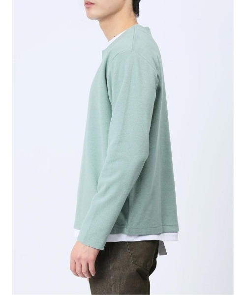 m.f.editorial（エムエフエディトリアル）の「m.f.エディトリアル メンズ ダブルフェイス キーネック長袖Tシャツ（Tシャツ/カットソー・メンズ・ネイビー/グリーン系その他・X-LARGE/MEDIUM/LARGE）」の17枚目の写真
