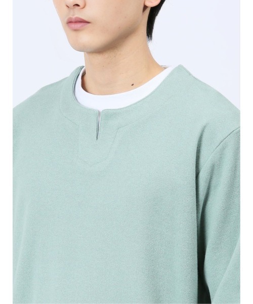 m.f.editorial（エムエフエディトリアル）の「m.f.エディトリアル メンズ ダブルフェイス キーネック長袖Tシャツ（Tシャツ/カットソー・メンズ・ネイビー/グリーン系その他・X-LARGE/MEDIUM/LARGE）」の19枚目の写真