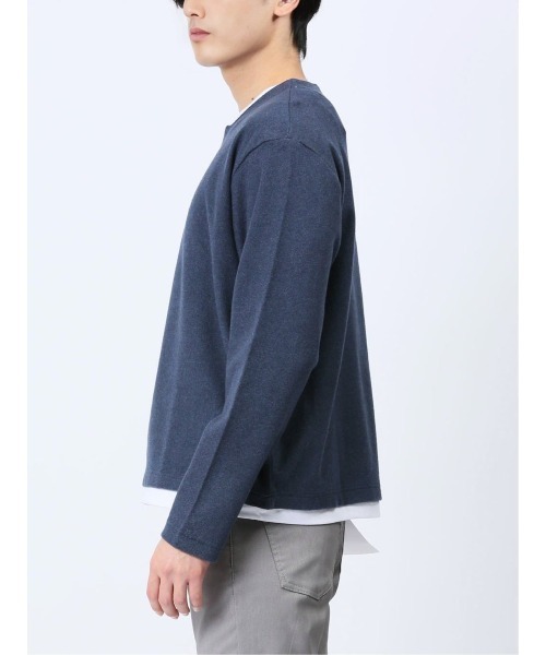 m.f.editorial（エムエフエディトリアル）の「m.f.エディトリアル メンズ ダブルフェイス キーネック長袖Tシャツ（Tシャツ/カットソー・メンズ・ネイビー/グリーン系その他・X-LARGE/MEDIUM/LARGE）」の18枚目の写真