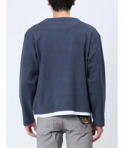 m.f.editorial（エムエフエディトリアル）の「m.f.エディトリアル メンズ ダブルフェイス キーネック長袖Tシャツ（Tシャツ/カットソー・メンズ・ネイビー/グリーン系その他・X-LARGE/MEDIUM/LARGE）」の22枚目の写真
