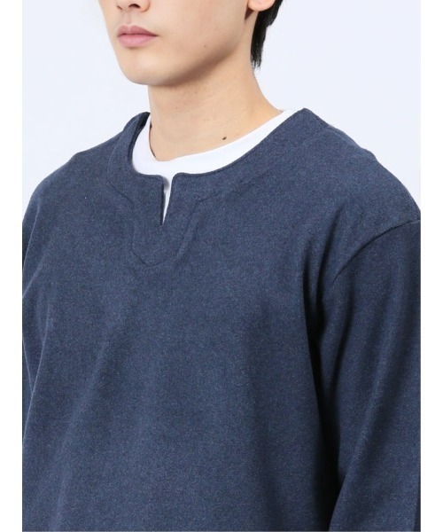 m.f.editorial（エムエフエディトリアル）の「m.f.エディトリアル メンズ ダブルフェイス キーネック長袖Tシャツ（Tシャツ/カットソー・メンズ・ネイビー/グリーン系その他・X-LARGE/MEDIUM/LARGE）」の12枚目の写真