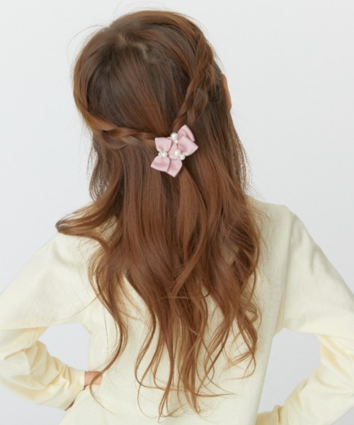 HAKKA KIDS（ハッカキッズ）の「リボンモチーフヘアゴム（ヘアゴム・キッズ・ピンク/キナリ・FREE）」の2枚目の写真