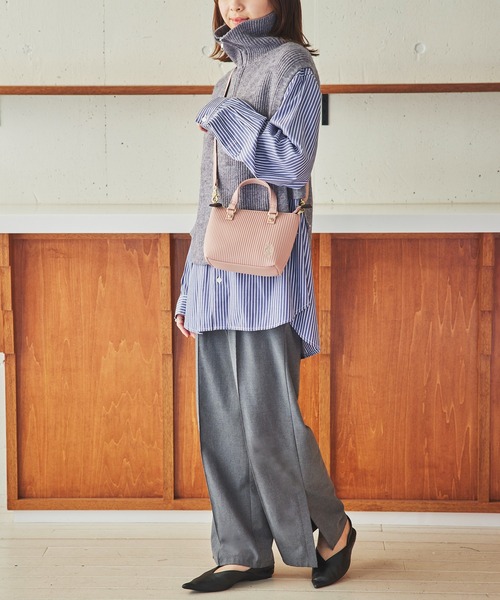 U.S. POLO ASSN.（ユーエスポロアッスン）の「【U.S. POLO ASSN.】プリーツ　ミニトート ショルダーバッグ（ショルダーバッグ・レディース・ピンク/ブラック/グレー/ホワイト・FREE）」の6枚目の写真
