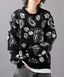 LUXSTYLE | ペイズリー柄クルーネックBIGニット(ニット/セーター)