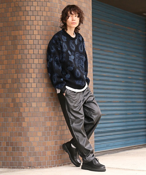LUXSTYLE(ラグスタイル)の「ペイズリー柄クルーネックBIGニット(ニット/セーター・メンズ・ブラック/ブルー・L/M)」の22枚目の写真