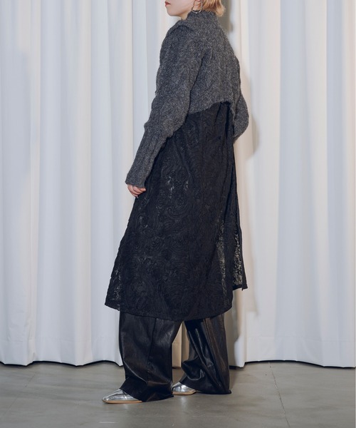 Ezick（エジック）の「Arm leather patch ハイネックショートニット（ニット/セーター・レディース・アイボリー/ネイビー/チャコールグレー・FREE）」の18枚目の写真