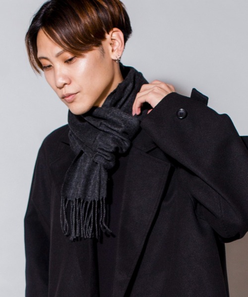 NO ID.（ノーアイディ）の「【NO ID.】Cashmere-Touch Stole / カシミア タッチ ストール（ストール/ショール・メンズ・ブラック/ダークグレー/ライトグレー/ネイビー・ONE SIZE）」の3枚目の写真