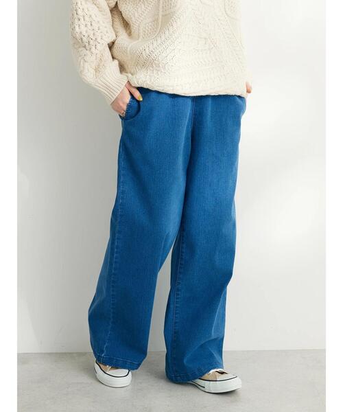 CRAFT STANDARD BOUTIQUE(クラフトスタンダードブティック)の「裏起毛デニムワイドパンツ(デニムパンツ・レディース・インディゴブルー/ブルー・M/L)」の3枚目の写真