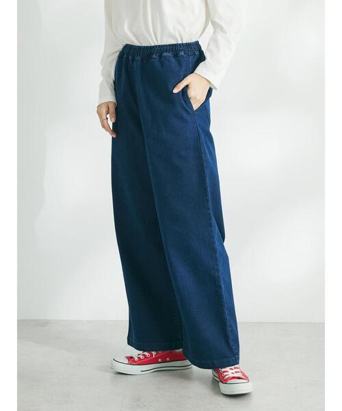 CRAFT STANDARD BOUTIQUE(クラフトスタンダードブティック)の「裏起毛デニムワイドパンツ(デニムパンツ・レディース・インディゴブルー/ブルー・M/L)」の4枚目の写真