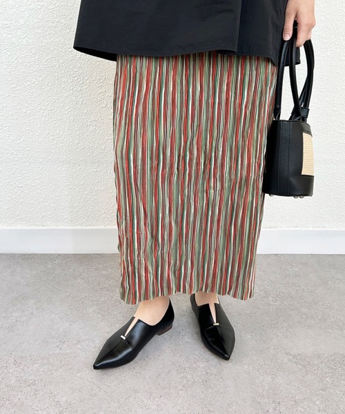 ポインテッドトゥ シルバービット スリットフラットシューズ（ドレスシューズ）｜MAMIAN（マミアン） 7,752円