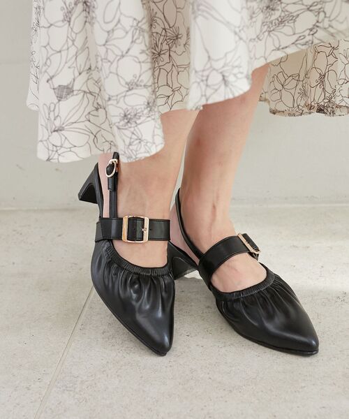 MAJESTIC LEGON(マジェスティックレゴン)の「【WEB限定カラー/XLサイズあり】ふかふかフィットギャザーミュール(パンプス・レディース・シルバー/ブラック/アイボリー・SMALL/X-LARGE/LARGE/MEDIUM)」の20枚目の写真