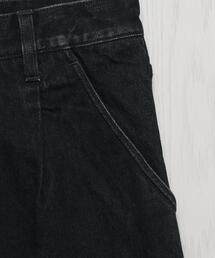 H BEAUTY&YOUTH ウォッシュド ブラックデニム ノープリーツパンツ