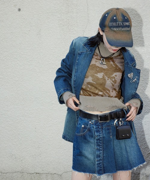 SLY（スライ）の「ATHLETIC AGING CAP アスレチック エージング キャップ（キャップ・レディース・ブルー/ブラック・FREE）」の21枚目の写真