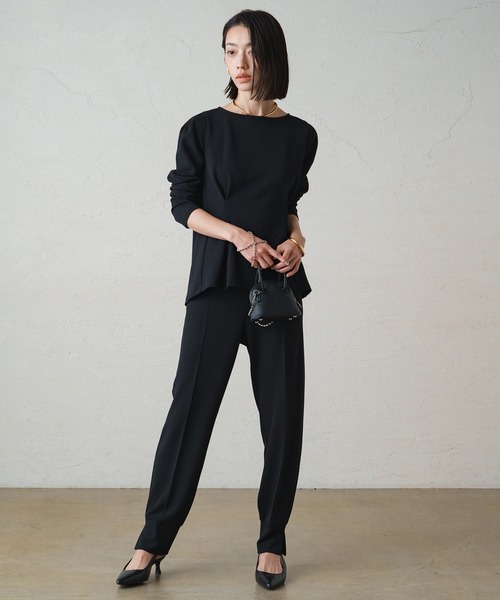 LOUNGEDRESS(ラウンジドレス)の「カットジョーゼットジョグパンツ(スウェットパンツ・レディース・ブラック/ネイビー・SMALL/MEDIUM)」の6枚目の写真