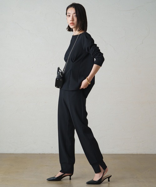 LOUNGEDRESS(ラウンジドレス)の「カットジョーゼットジョグパンツ(スウェットパンツ・レディース・ブラック/ネイビー・SMALL/MEDIUM)」の7枚目の写真