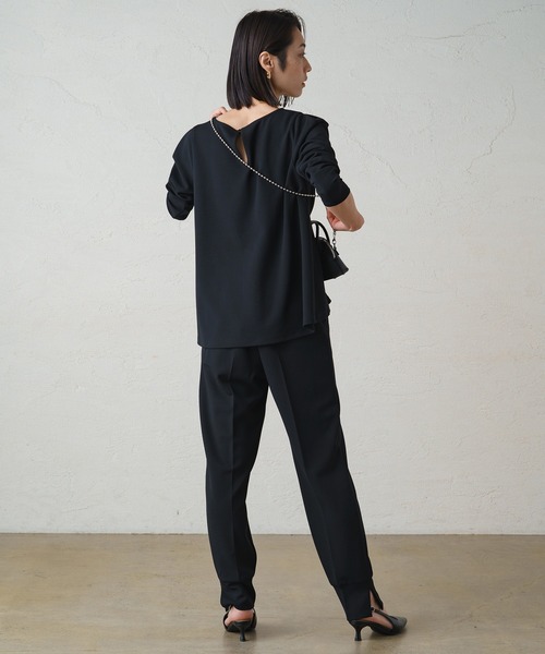 LOUNGEDRESS(ラウンジドレス)の「カットジョーゼットジョグパンツ(スウェットパンツ・レディース・ブラック/ネイビー・SMALL/MEDIUM)」の8枚目の写真