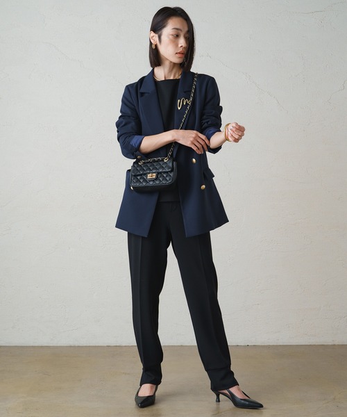LOUNGEDRESS(ラウンジドレス)の「カットジョーゼットジョグパンツ(スウェットパンツ・レディース・ブラック/ネイビー・SMALL/MEDIUM)」の3枚目の写真