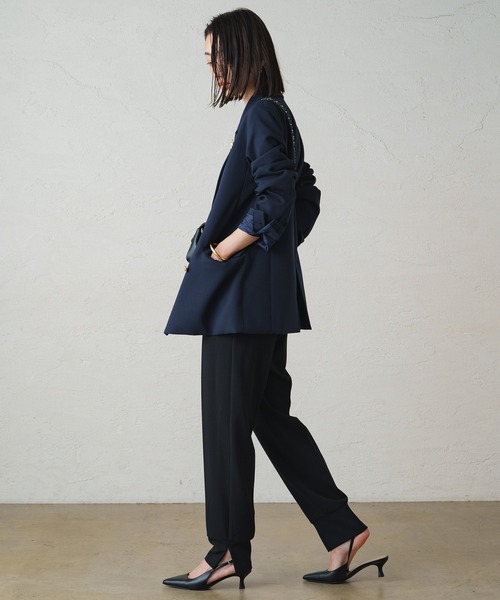 LOUNGEDRESS(ラウンジドレス)の「カットジョーゼットジョグパンツ(スウェットパンツ・レディース・ブラック/ネイビー・SMALL/MEDIUM)」の4枚目の写真