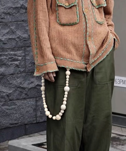セール】wood beads wallet chain / ウッドビーズ ウォレットチェーン
