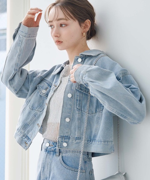 archives(アルシーヴ)の「ショートGジャン(その他アウター・レディース・サックスブルー/ブラック/グレー・MEDIUM)」の3枚目の写真