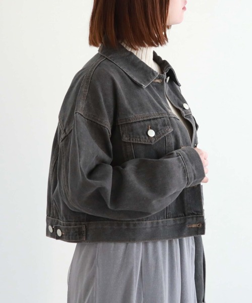 archives(アルシーヴ)の「ショートGジャン(その他アウター・レディース・サックスブルー/ブラック/グレー・MEDIUM)」の5枚目の写真