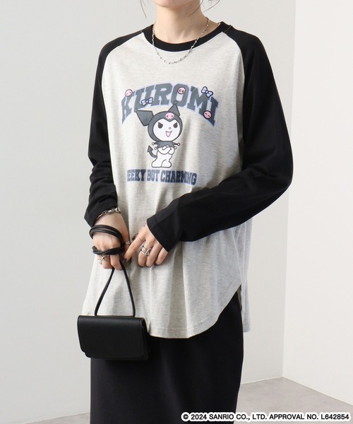 sanrio(サンリオ)の「Sanrio characters ラグラン長袖Tシャツ バッドばつ丸/クロミ(Tシャツ/カットソー・メンズ・オートミール/杢グレー/ブラック×ブラック/パープル・M/L/LL)」の14枚目の写真