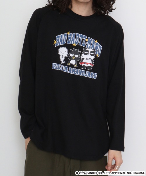 sanrio(サンリオ)の「Sanrio characters ラグラン長袖Tシャツ バッドばつ丸/クロミ(Tシャツ/カットソー・メンズ・オートミール/杢グレー/ブラック×ブラック/パープル・M/L/LL)」の20枚目の写真