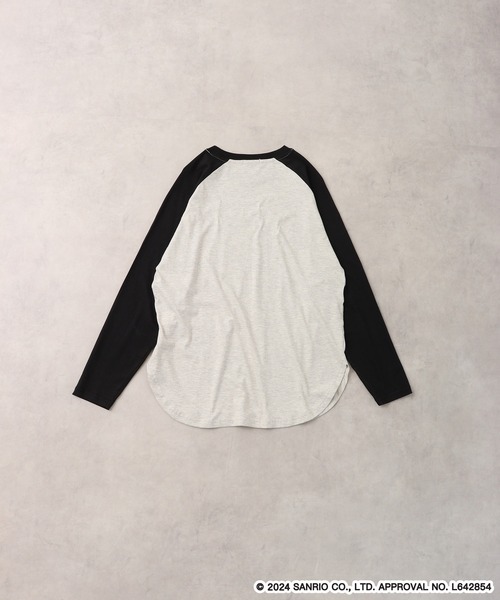 sanrio(サンリオ)の「Sanrio characters ラグラン長袖Tシャツ バッドばつ丸/クロミ(Tシャツ/カットソー・メンズ・オートミール/杢グレー/ブラック×ブラック/パープル・M/L/LL)」の22枚目の写真
