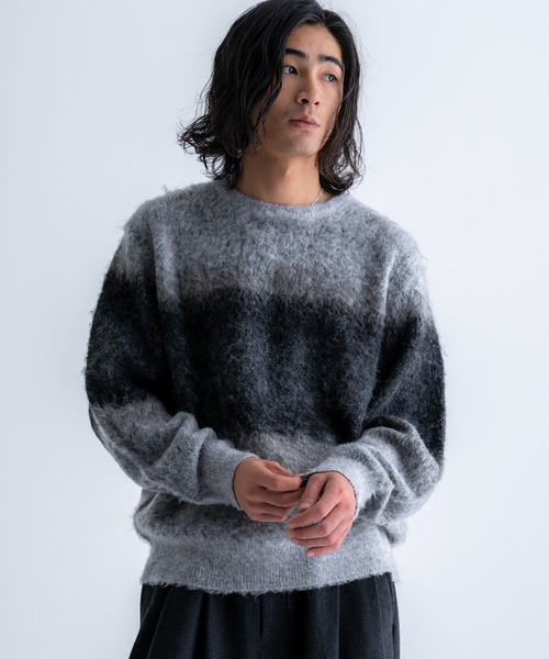 SINSS グラデーションニットセーター M Wool blend gradation knit / ウールブレンドグラデーションニット